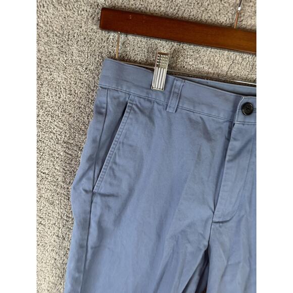 Brooks Brothers 346 Pants Mens 30x30 Blue Chino Casual Flat Front Straight Fit - Picture 2 of 16